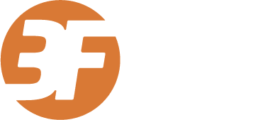 3F Cast Logo Deitada Laranja e Branco